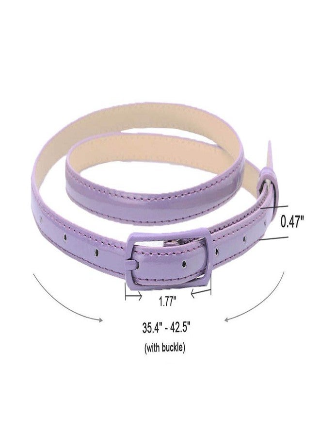 Selighting Women's Solid Color Faux Leather Skinny Belts for Dresses (One Size, Purple) - Image 2